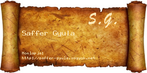 Saffer Gyula névjegykártya
