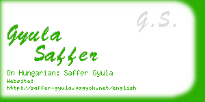 gyula saffer business card
